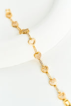 14K Altın Kaplama Taşlı Kalpli Bileklik