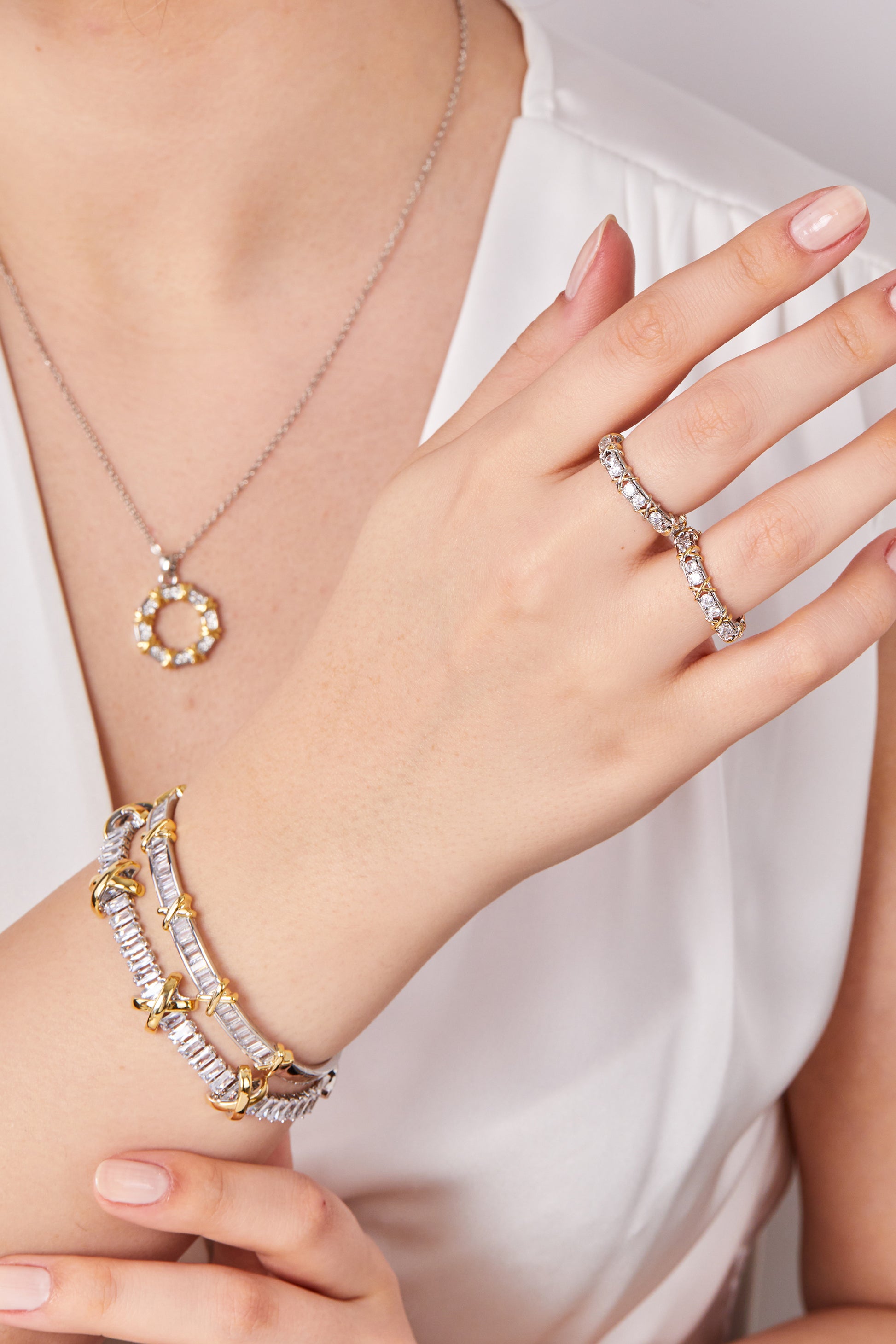 Brand Model Cuff with Zircon Stone