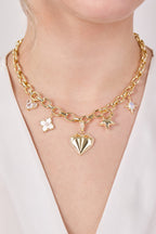 14K Altın Kaplama Charmlı Hallow Kolye