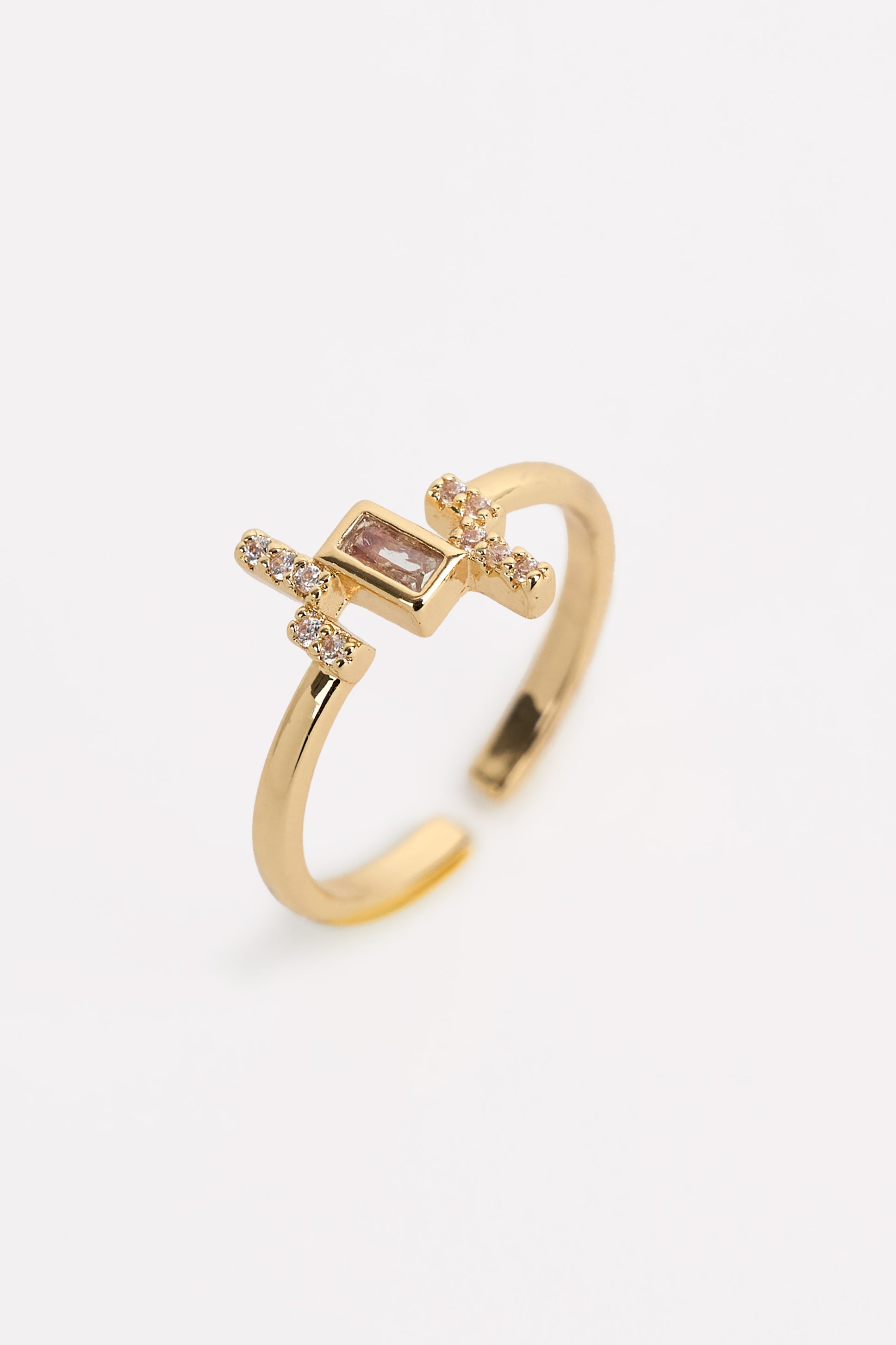 Altın Kaplama Taşlı Zarif Yüzük