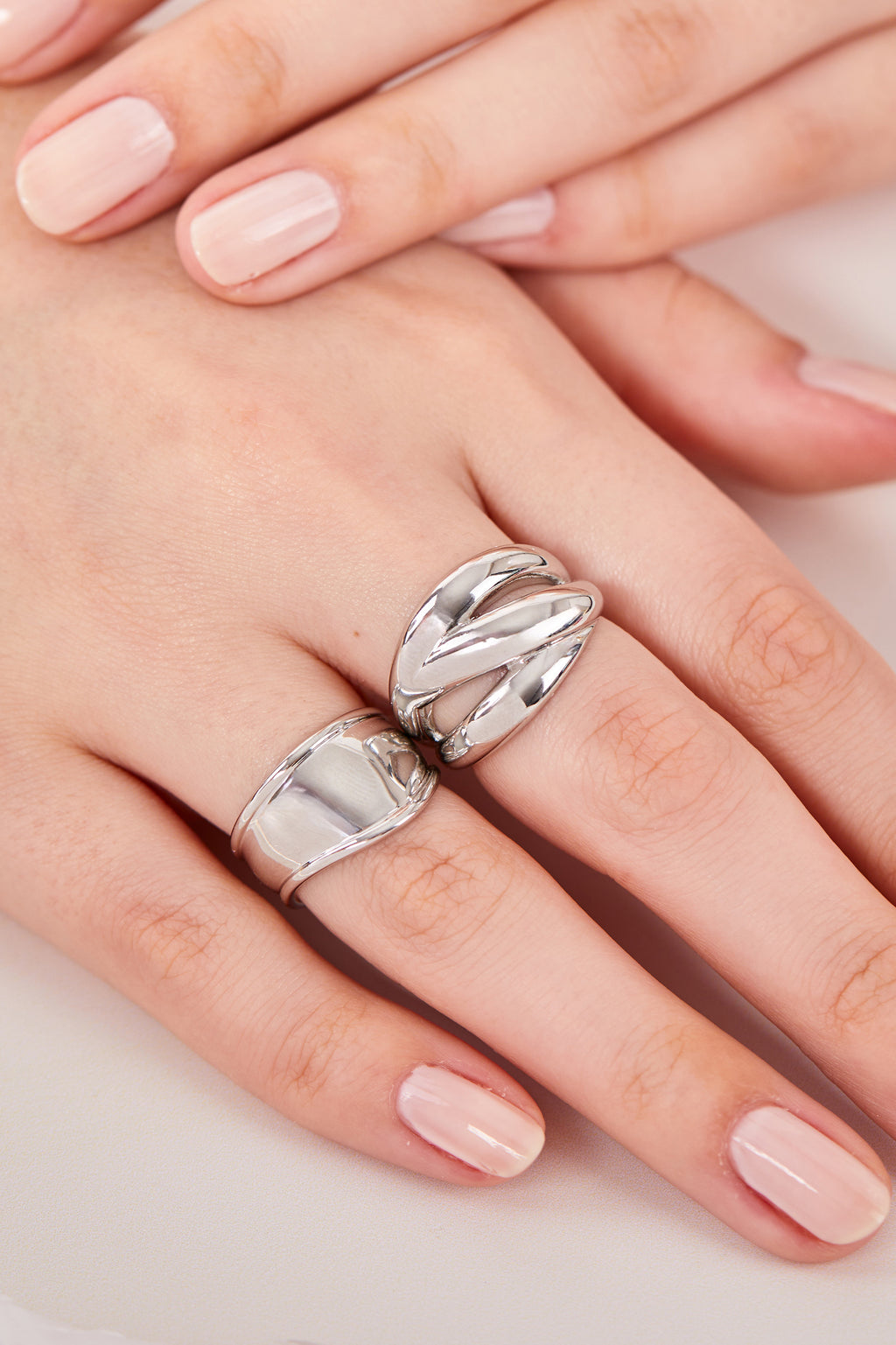 Rhodium Plated Aura Ring Silver
