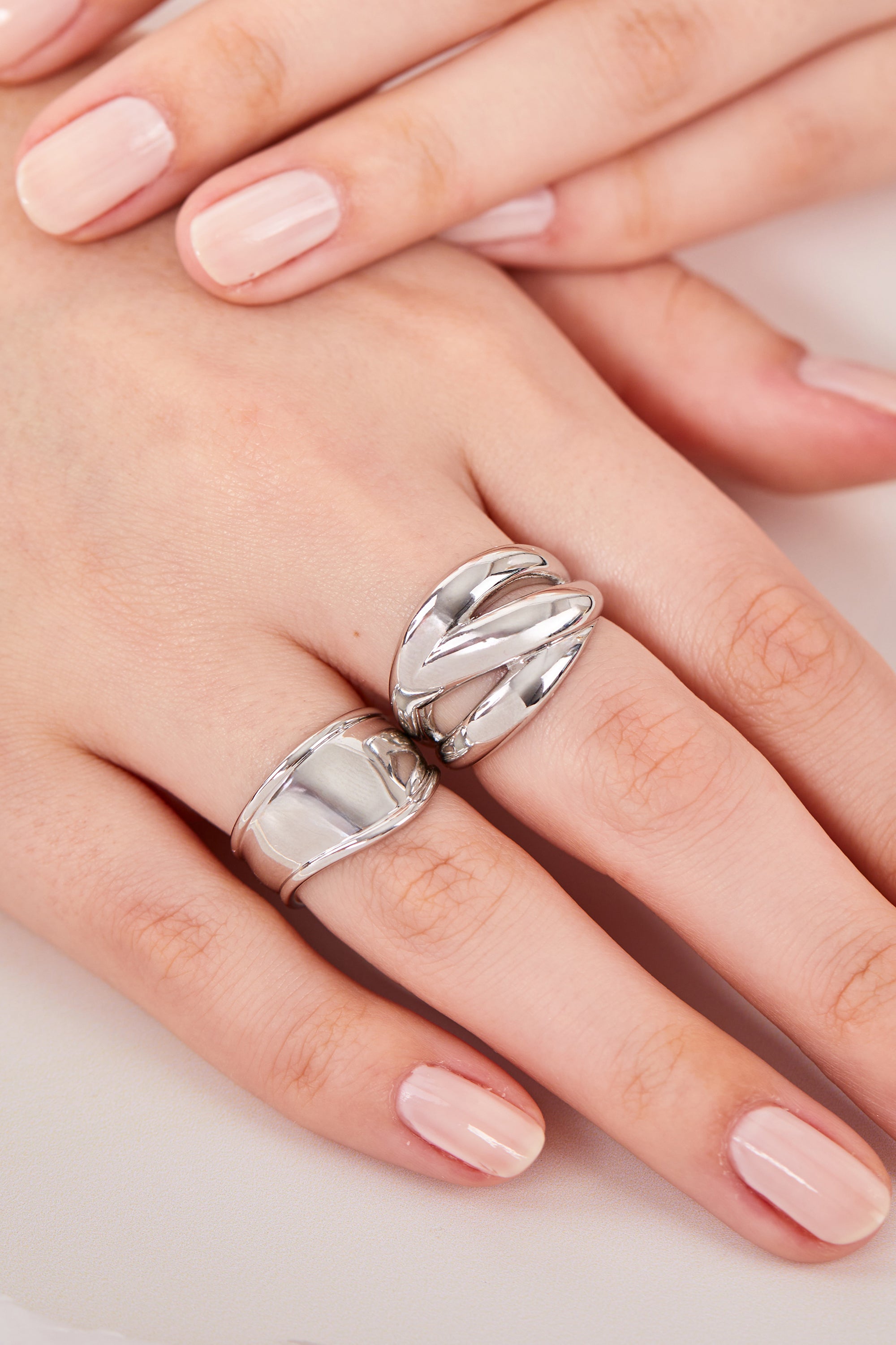 Rhodium Plated Aura Ring Silver