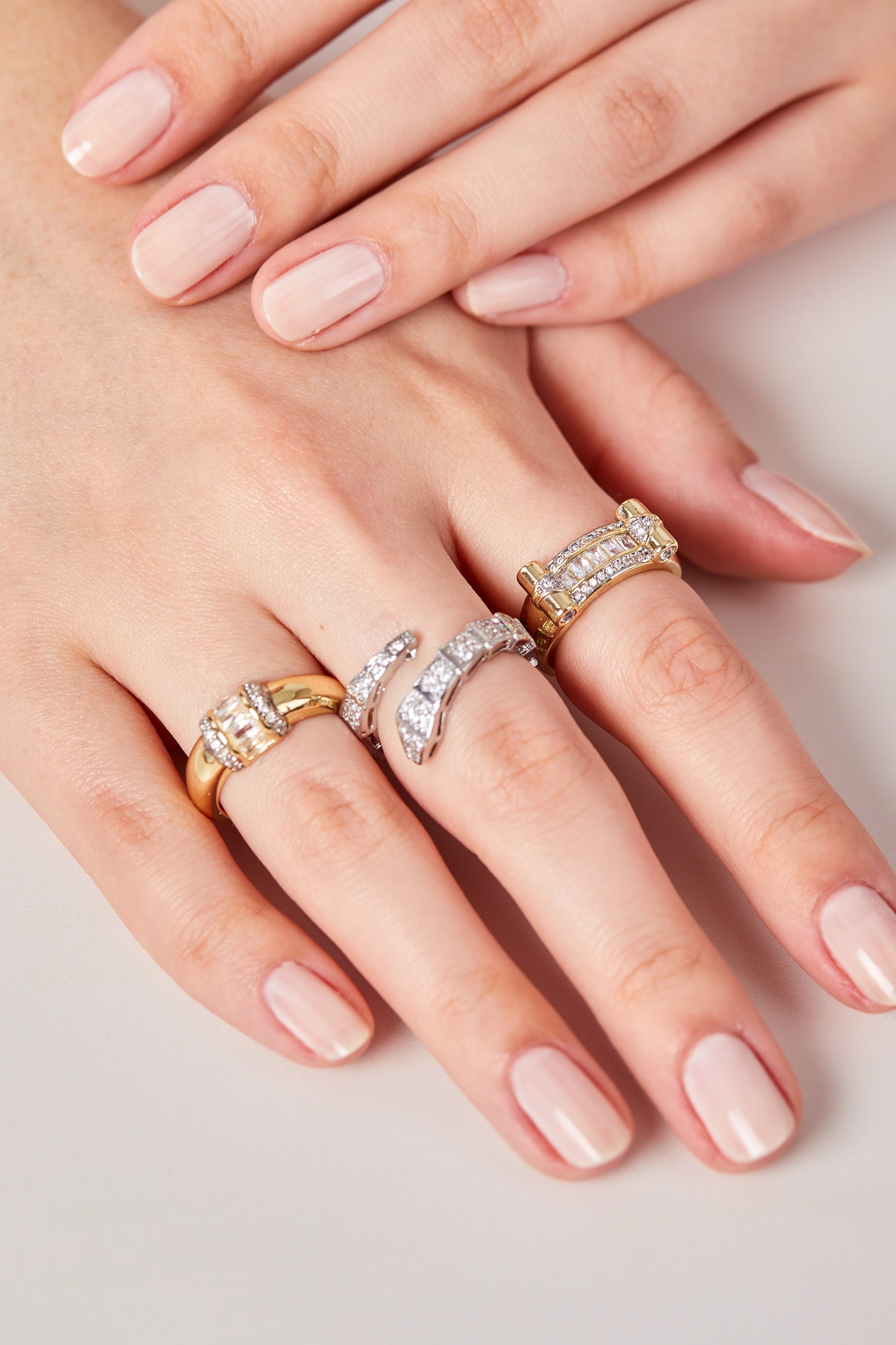 14K Gold Plated Crystal Stone Ring