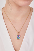 Steel Pinterest Necklace Blue