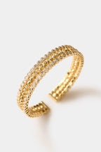 14K Altın Kaplama Dorika Taşlı Kalın Bileklik