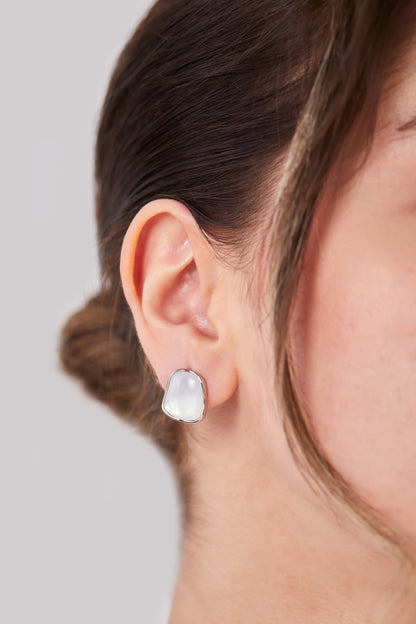18K Gold Plated Elegant Earrings Silver