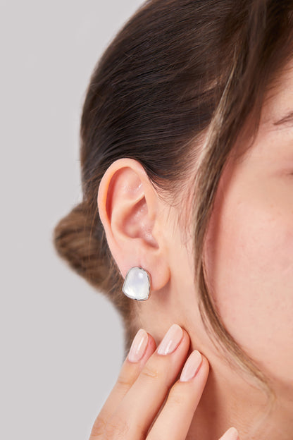 18K Gold Plated Elegant Earrings Silver