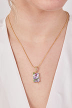 Steel Pinterest Necklace Purple