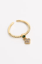 Altın Kaplama Sallantılı Yonca Yüzük