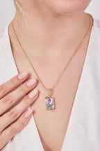 Steel Pinterest Necklace Purple