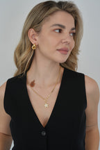 14K Arpa Zincir Yıldız Kolye