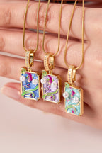 Steel Pinterest Necklace Purple