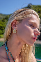 Altın Kaplama Deniz Kabuğu Küpe