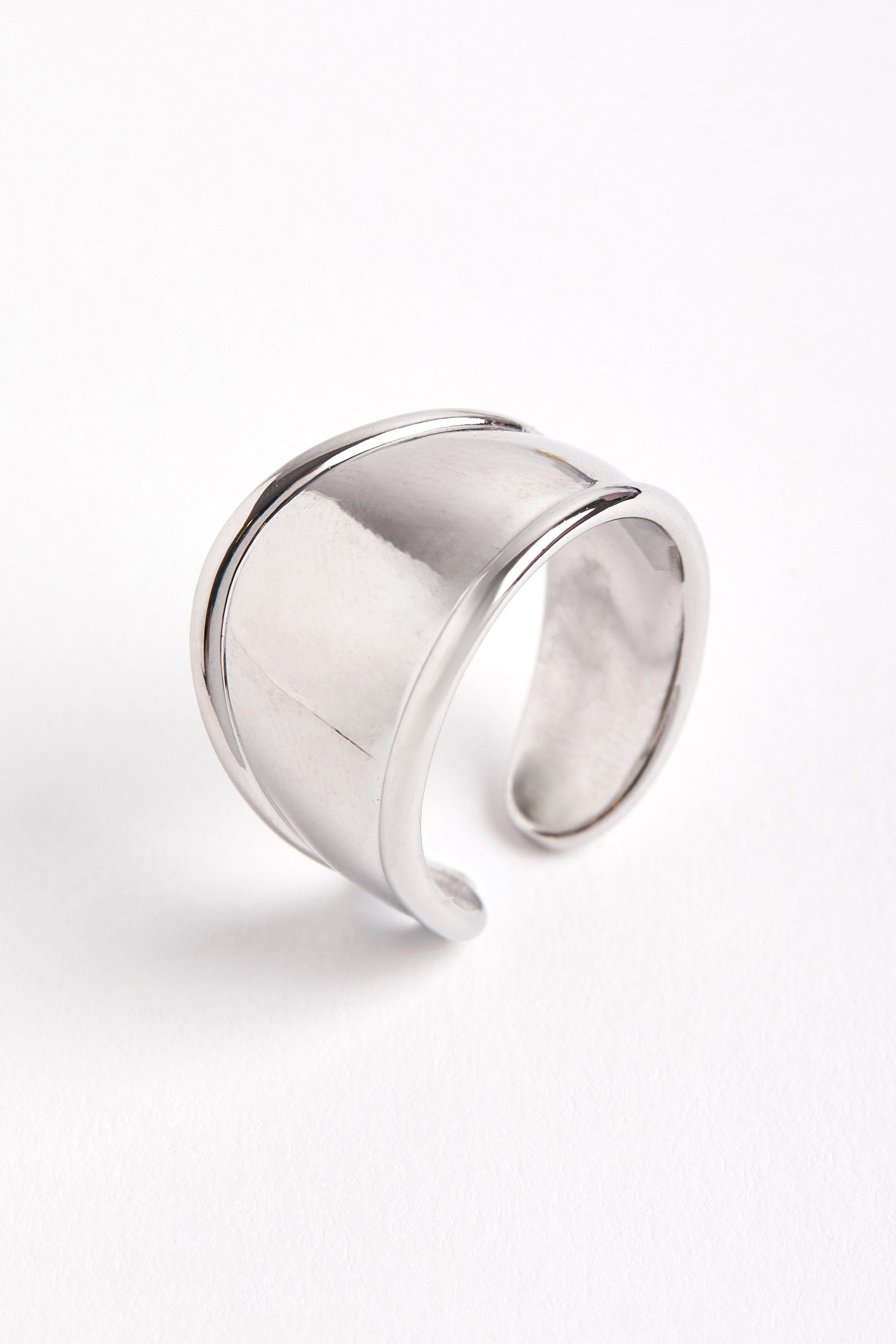 Rhodium Plated Aura Ring Silver