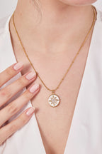 Steel Compass Necklace