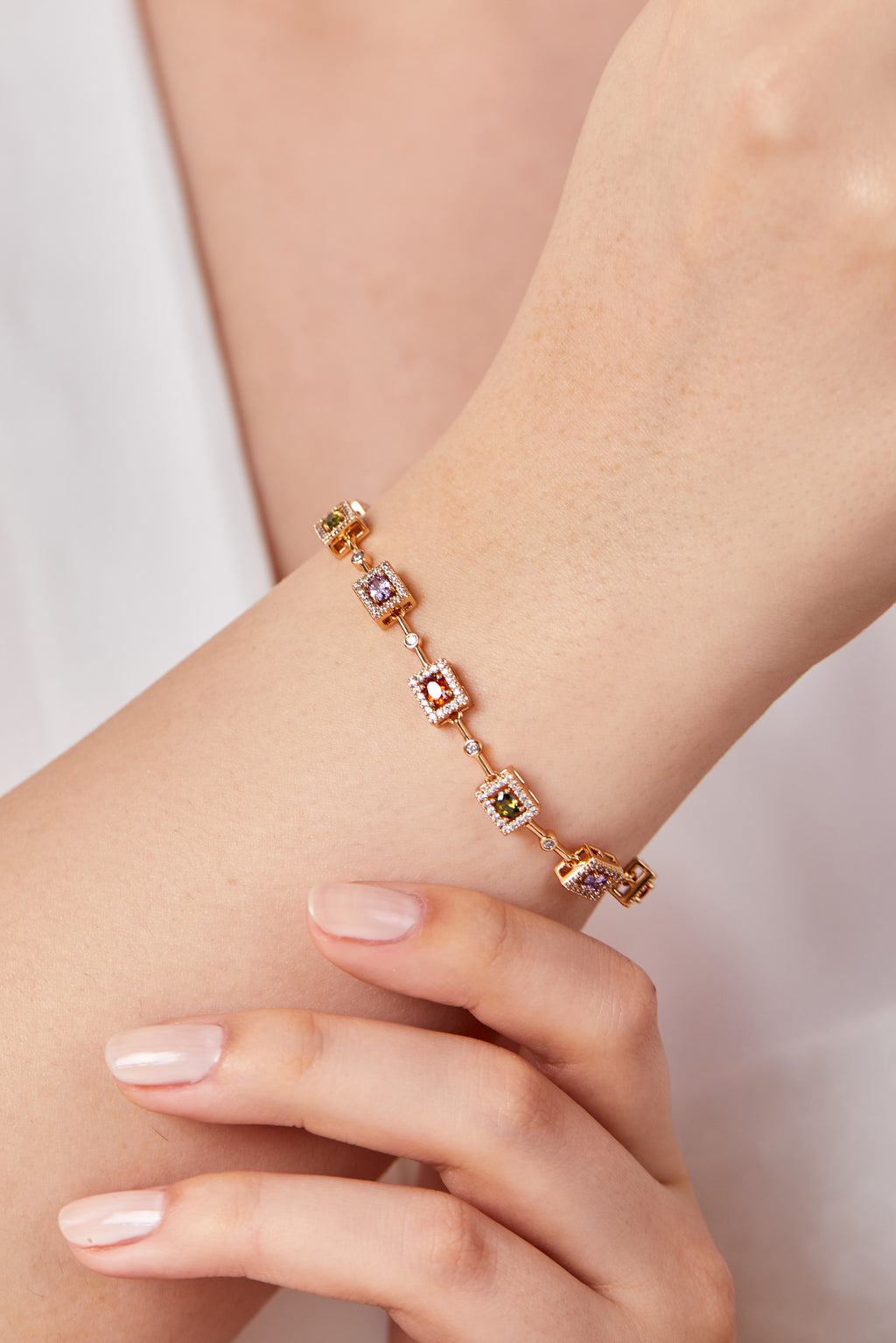 Xuping Colorful Baguette Model Bracelet
