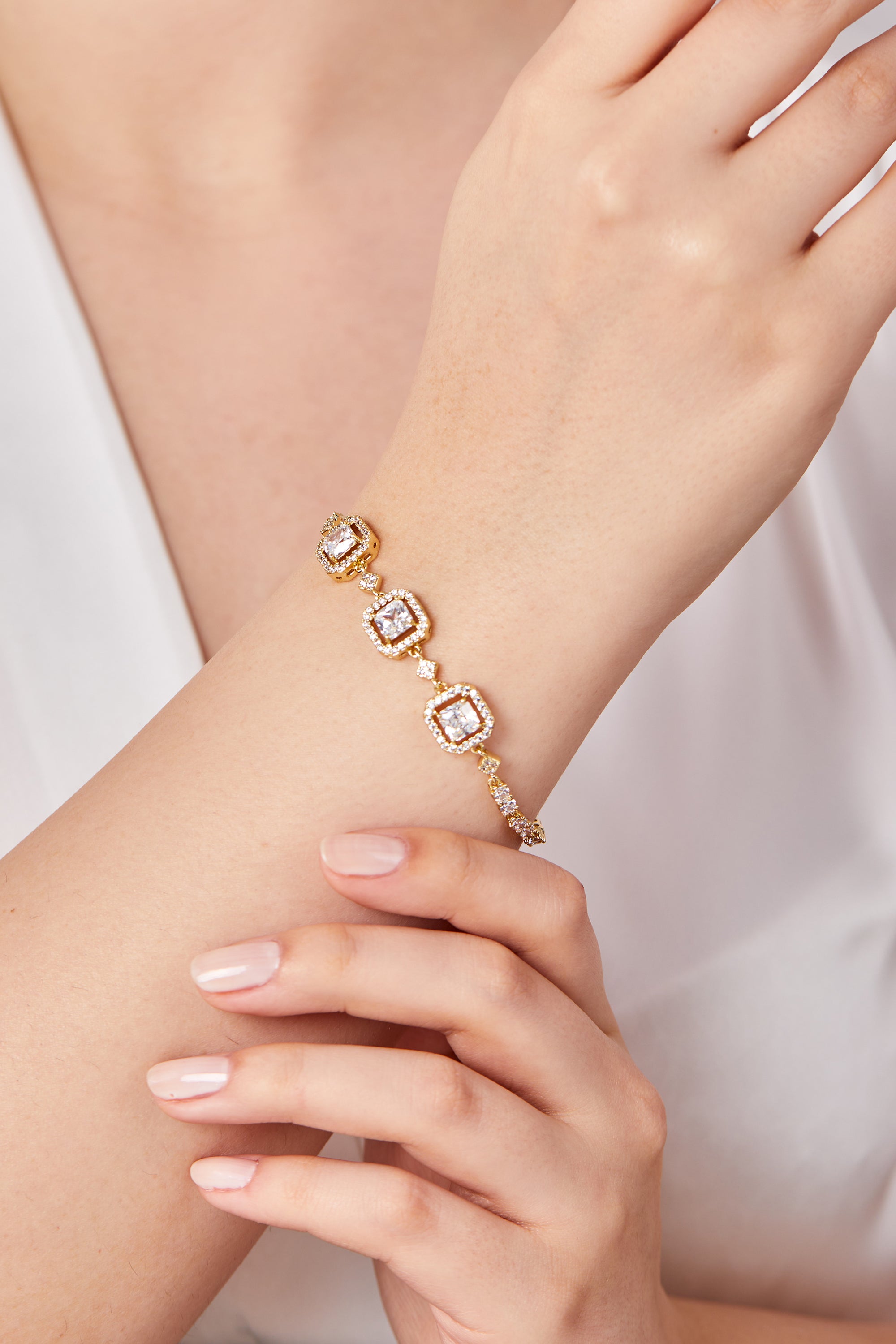 Xuping Zircon Stone Baguette Bracelet