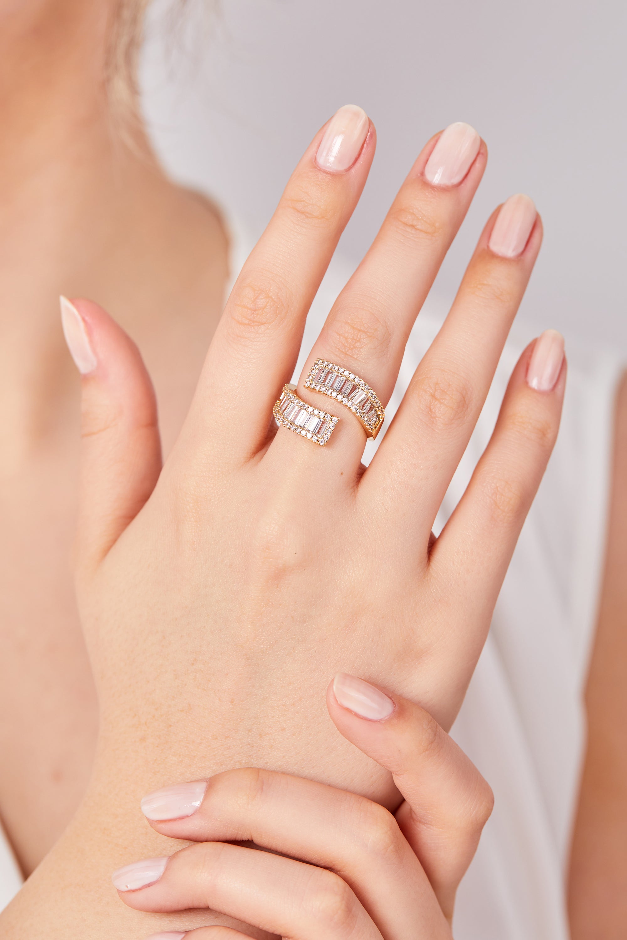 22 Carat Gold Plated Stone Ring Gold