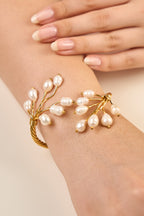 Altın Kaplama Gerçek İnci Helen Bileklik