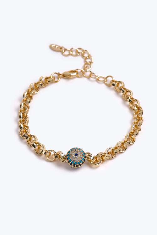 14K Altın Kaplama Nazar Boncuklu Bileklik