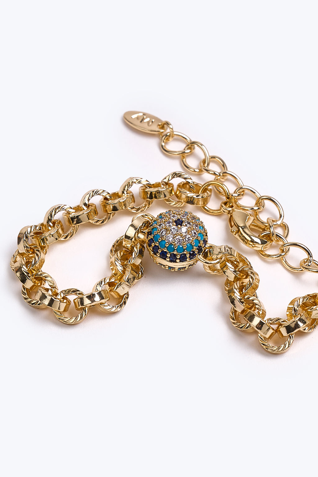 14K Altın Kaplama Nazar Boncuklu Bileklik