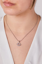 Steel Saturn Necklace Silver 