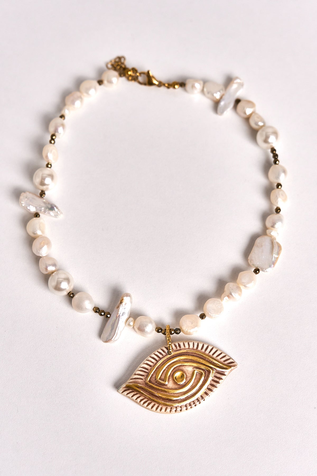 Gerçek İnci Vintage Marjin Göz Kolye