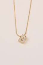 Steel Letter Necklace B Gold