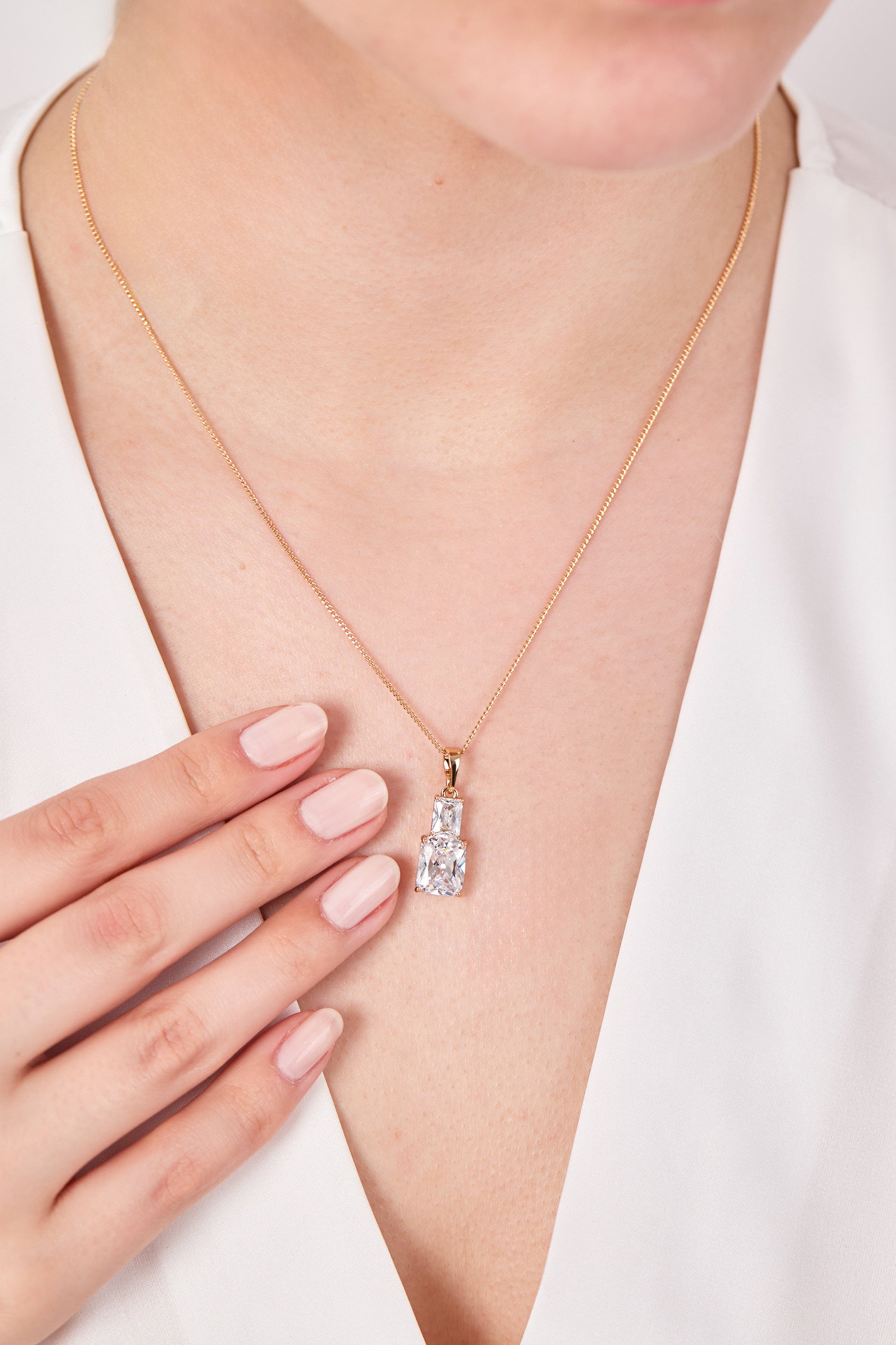 Xuping Baguette Model Necklace Gold