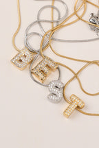 Steel Letter Necklace B Gold
