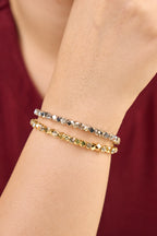 Altın Kaplama Yuvarlak Taşlı Bileklik