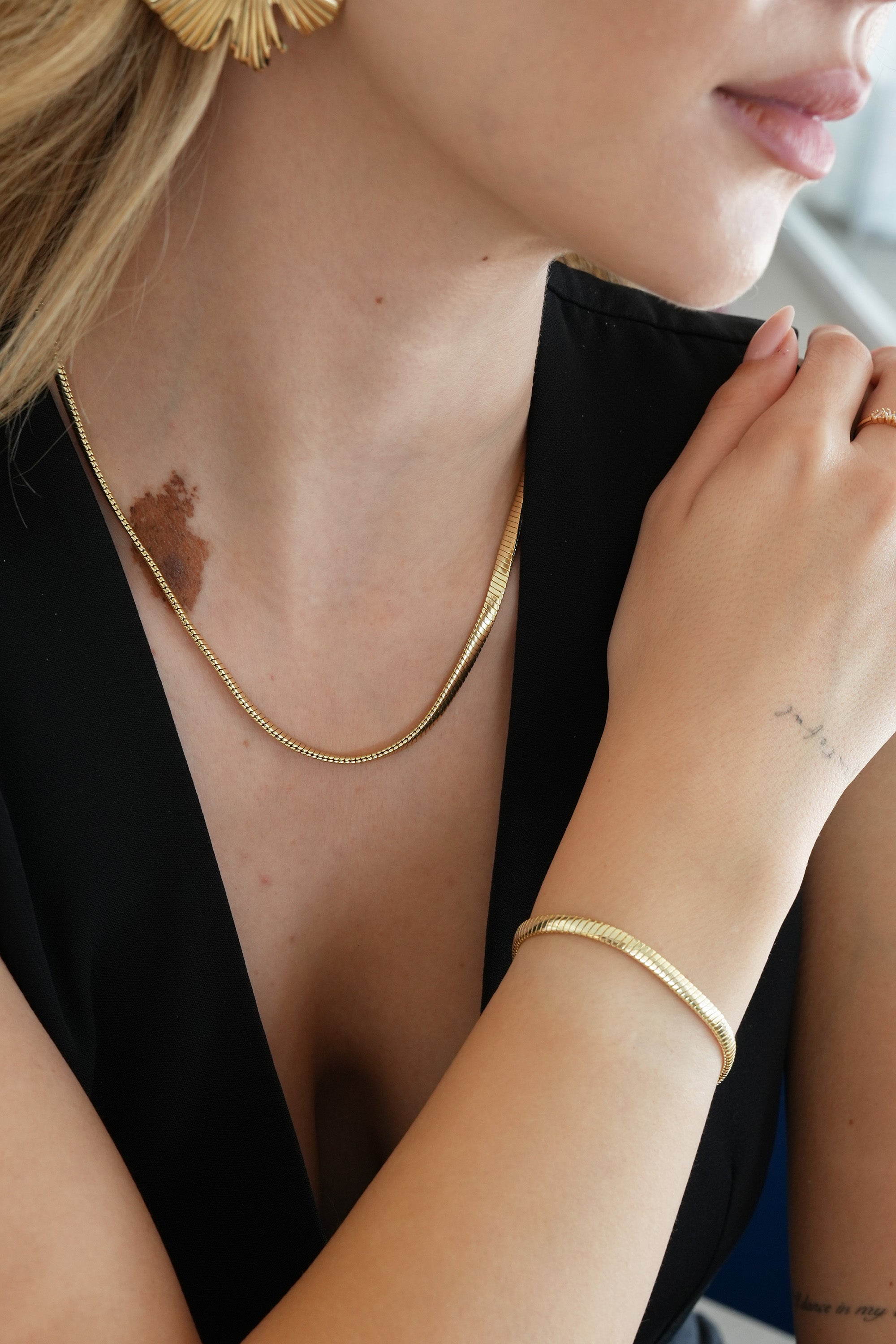 14K Altın Kaplama İtalyan Zincir Bileklik