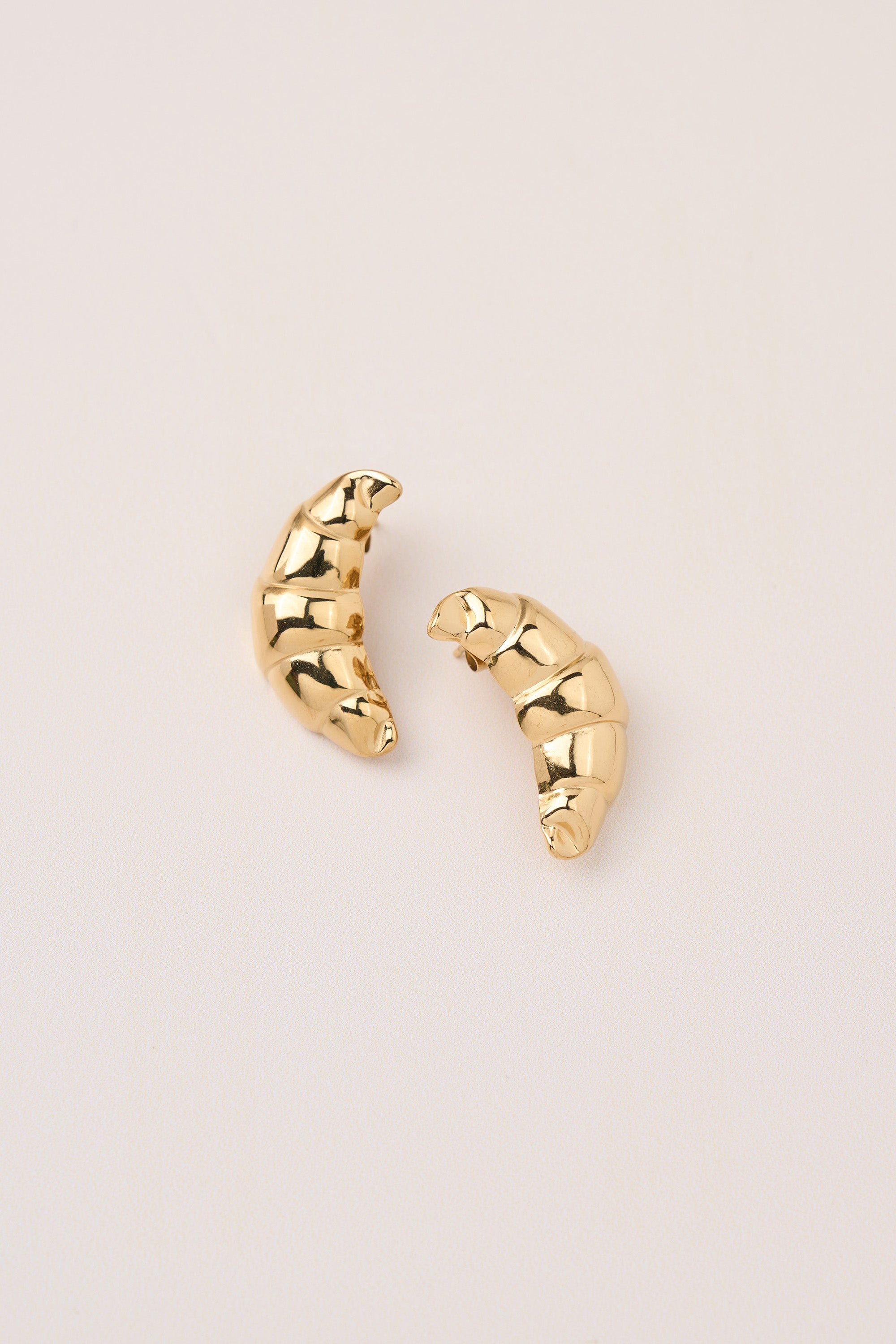 Steel Croissant Earring Gold