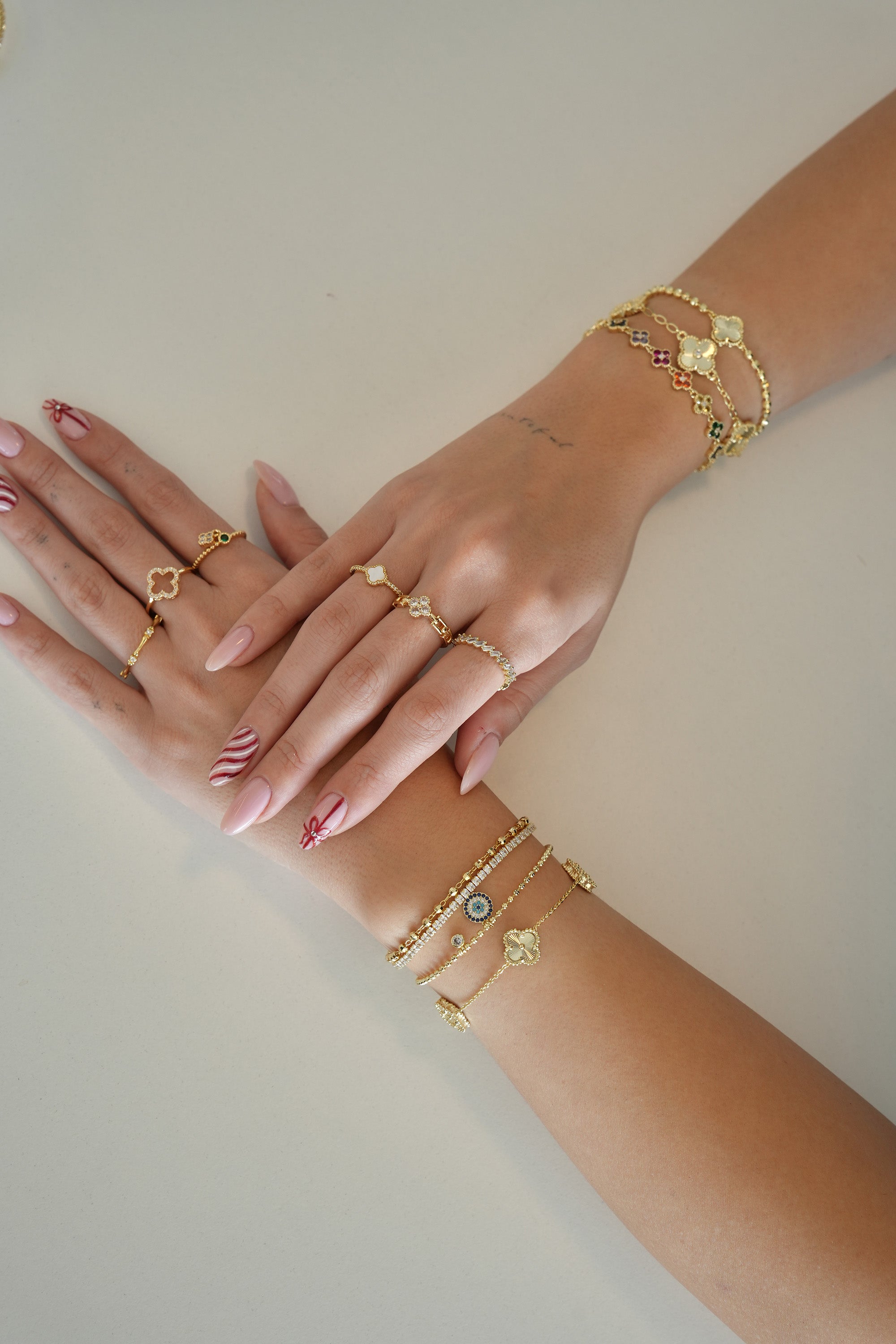 Altın Kaplama Yonca Yüzük