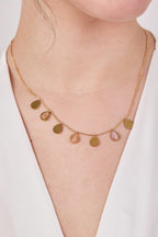Steel Drop Sequin Necklace