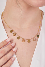 Steel Drop Sequin Necklace