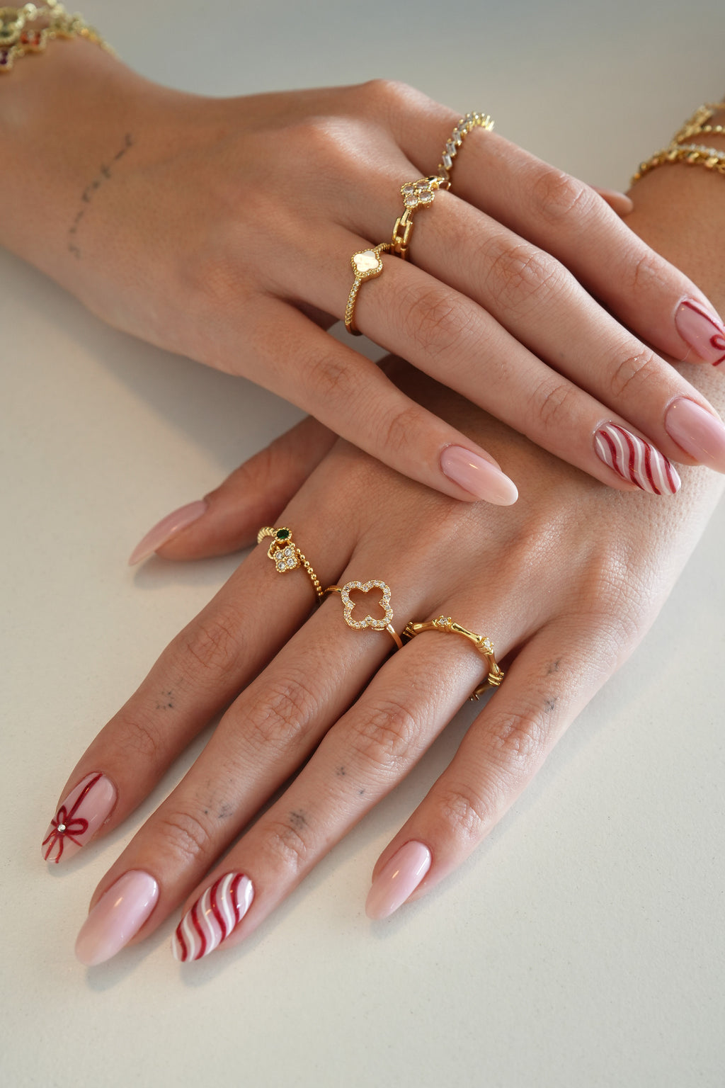 Altın Kaplama Sallantılı Yonca Yüzük