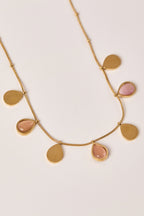 Steel Drop Sequin Necklace