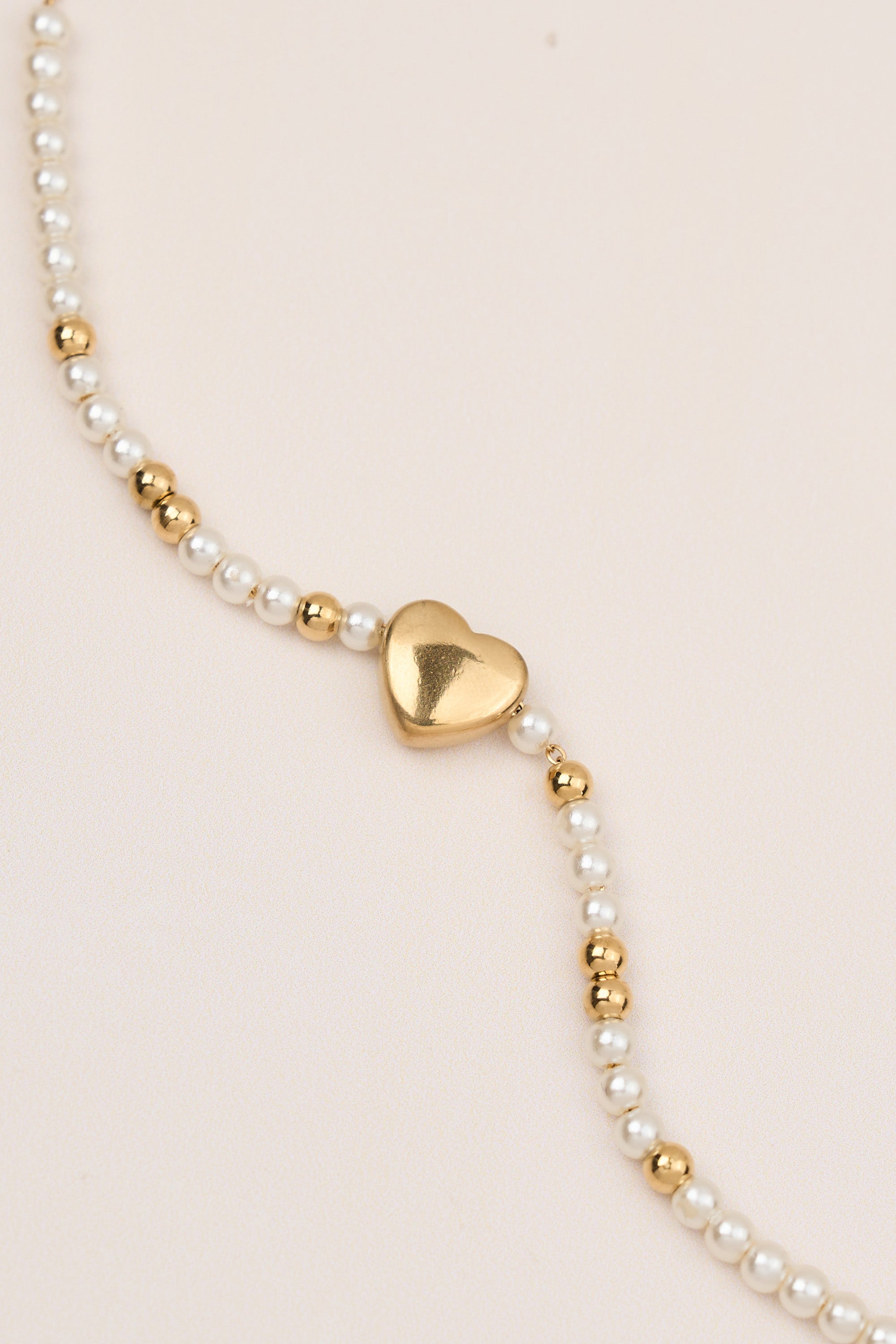 Steel Pearl Heart Bracelet