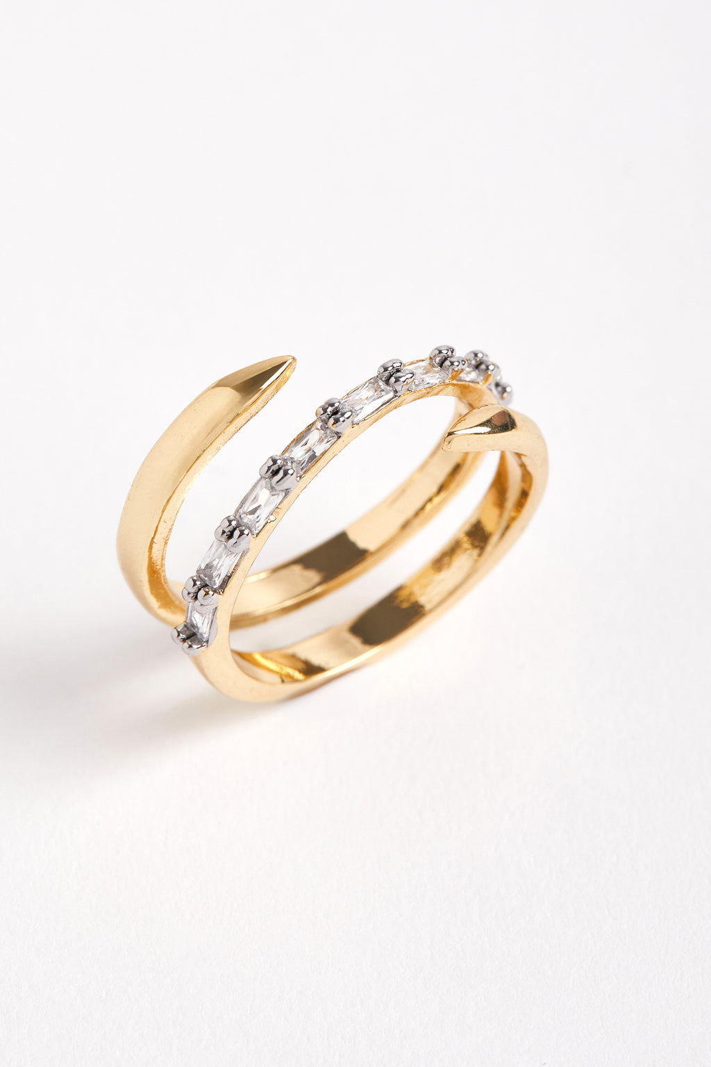 Rhodium Plated Luna Ring