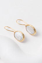 Altın Kaplama Özel Seri Gerçek İnci Juno Küpe