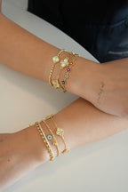 14K Altın Kaplama 5'li Mini Yonca Bileklik