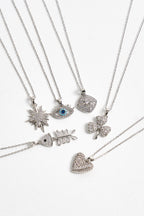 Çelik Zirkon Taşlı Kutup Yıldızı Kolye