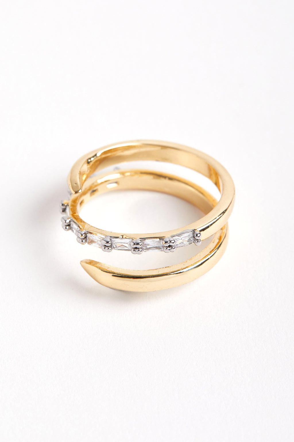Rhodium Plated Luna Ring