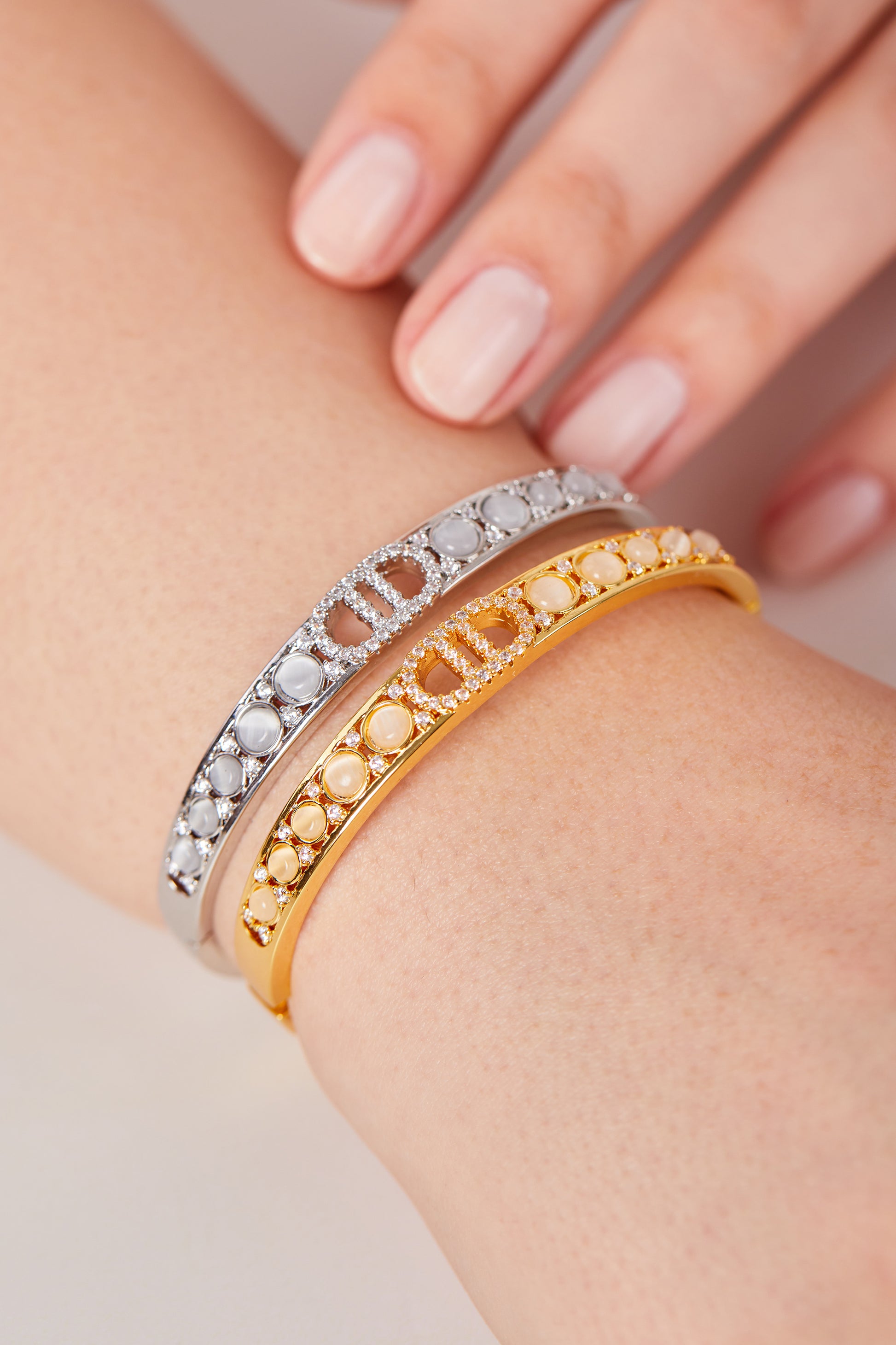 22K Gold Plated DD Bracelet Silver