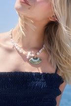 Gerçek İnci Vintage Marjin Göz Kolye