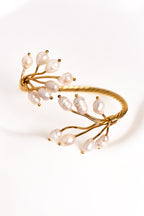 Altın Kaplama Gerçek İnci Helen Bileklik