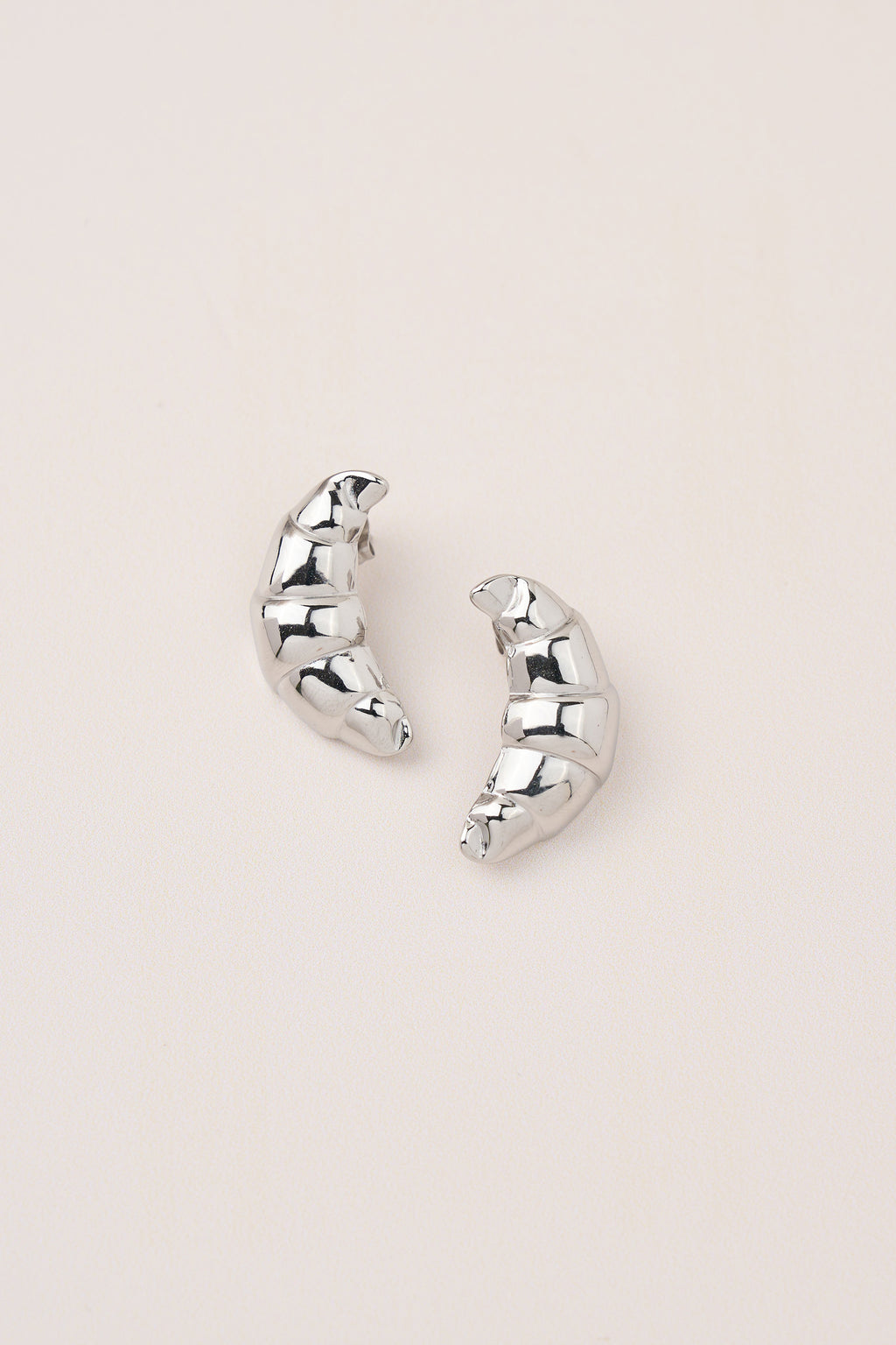 Steel Croissant Earring Silver