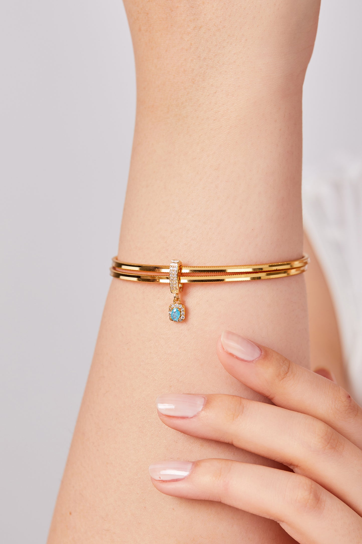 Gold Plated Quartz Charm