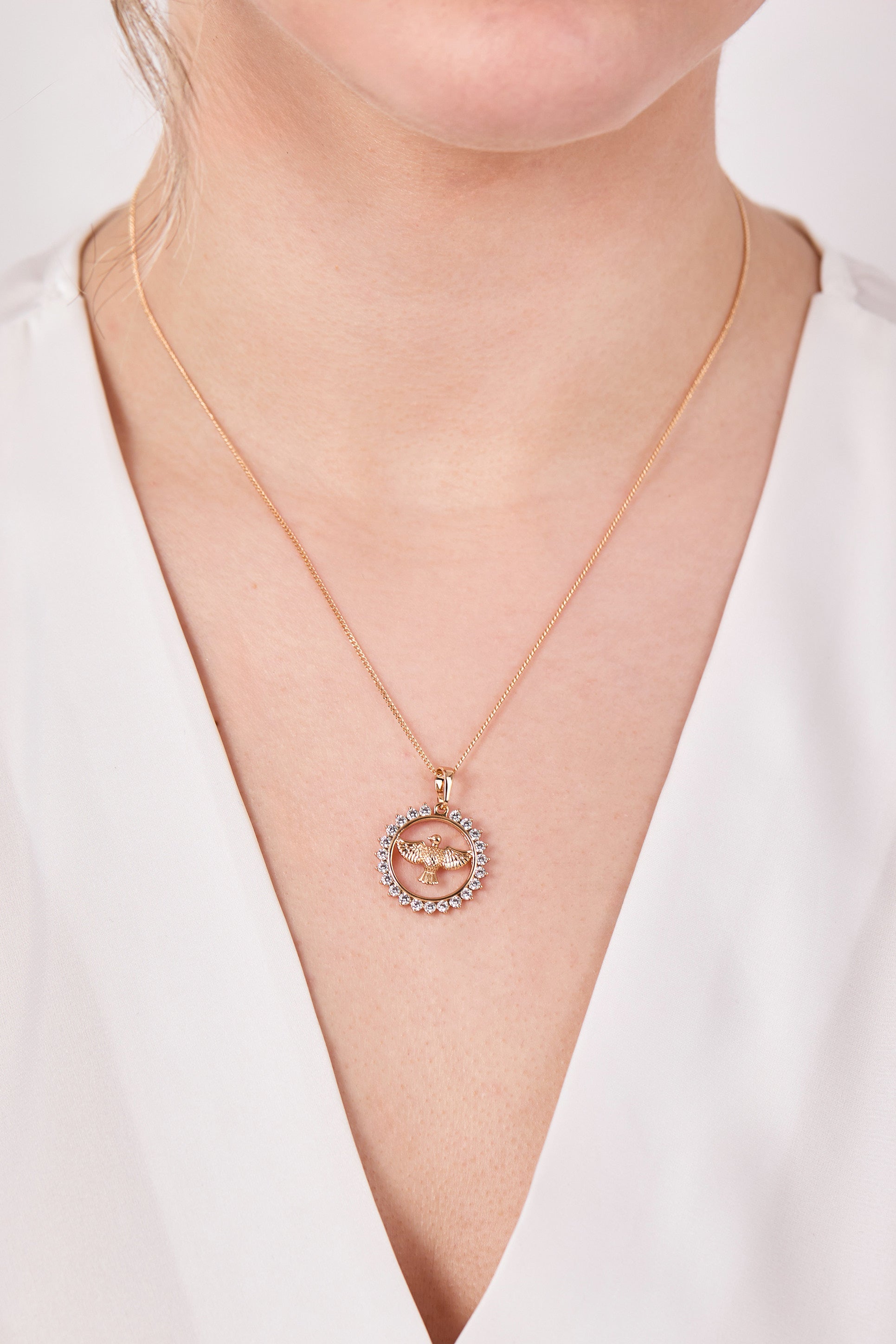 Xuping Zircon Mockingbird Necklace